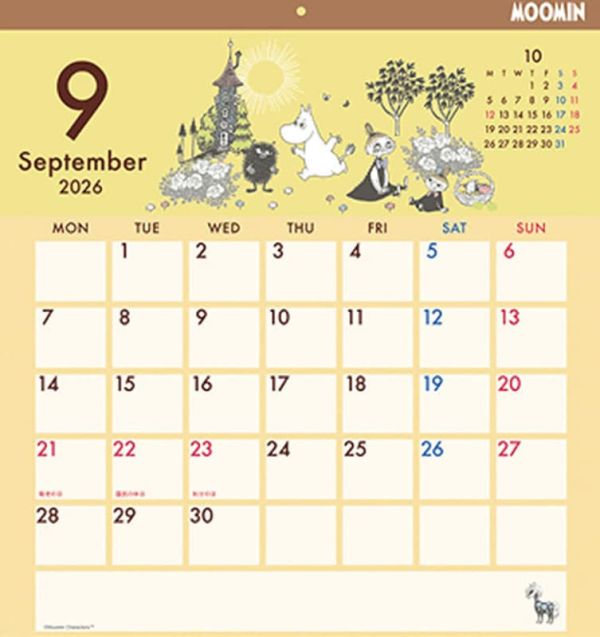 CL-69 姆明 MOOMIN 嚕嚕米 2026年 壁掛式月曆 掛曆 *9/20發售! CL-69,姆明,MOOMIN,嚕嚕米,2026年,壁掛式,月曆,掛曆,ムーミン,2026年,カレンダー