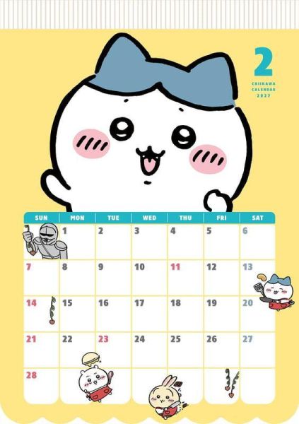 吉伊卡哇 壁掛式月曆 掛曆 2027年 ちいかわ *10/13發售! ちいかわ,吉伊卡哇,壁掛式月曆,掛曆,2027年,ナガノ