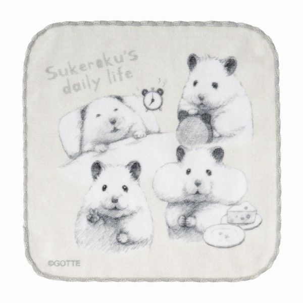 GORILLAND 倉鼠 助六的日常 Ham Ham 手帕 方巾 可選款 2025原畫展 倉鼠,助六的日常,黃金鼠,波利鼠,熊鼠,韓彬,GOTTE,手帕,毛巾,方巾,Ham,原畫展