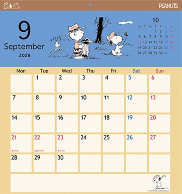 CL-68  史努比 Snoopy 正方形版 2026年 壁掛式月曆 掛曆 *9/20發售! CL-68,史努比,Snoopy,正方形版,2026年,壁掛式,月曆,掛曆,スヌーピー,スクエア, 2カレンダー