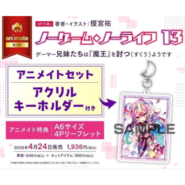 各店家特典版 日文小說 榎宮祐「NO GAME NO LIFE 遊戲人生 (13)」*4/24發售! 日文小說,店家特典,榎宮祐,NO GAME NO LIFE,遊戲人生,ノーゲーム,ノーライフ,ゲーマー兄妹たちは魔王を討つようです