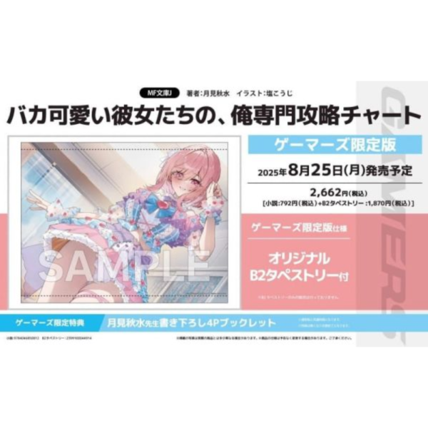 各店家特典版 日文小說 雨音惠「こそっと恥じらう姿を俺だけに見せてくる学園のお姫さま (2)」*8/25發售 日文小說,特典,月見秋水,バカ可愛い彼女たちの,俺専門攻略チャート