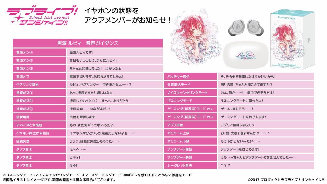 ONKYO Love Live! Sunshine!! Aqours 水團 聯名耳機 AOW01 MARKⅡ【跨境】0923 *12月上旬發售! ONKYO,聯名耳機,藍芽耳機,Love Live!,Sunshine!!,水團,ラブライブ！サンシャイン!!,Aqours,高海千歌,桜内梨子,松浦果南,黒澤ダイヤ,渡辺曜,津島善子,国木田花丸,小原鞠莉,黒澤ルビィ