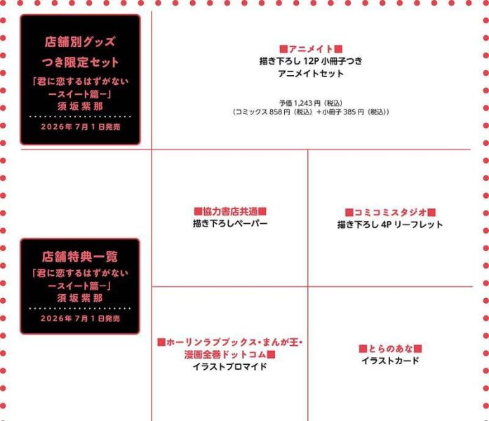 各店家特典版 日文漫畫 須坂紫那「我怎麼可能會愛上你 君に恋するはずがない-スイート篇-」*7/1發售! 日文漫畫,店家特典,須坂紫那,我怎麼可能會愛上你,君に恋するはずがない,スイート篇