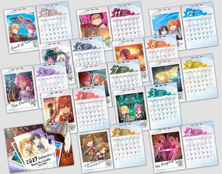 Falcom 2027年壁掛式月曆、空之軌跡 the 2nd 桌上型月曆 掛曆 桌曆 *12/18發售! 桌曆,壁掛式月曆,月曆,掛曆,2027年,Falcom,空之軌跡 the 2nd,空の軌跡,亰都ザナドゥ,ファルコム