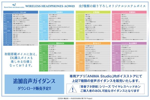ONKYO 青春豬頭少年 頭戴式 耳罩式 聯名耳機 ANIMA AOW03【跨境】1008*12月中旬~12月下旬發售 ONKYO,青春豬頭少年,青春ブタ野郎,頭戴式,耳罩式,聯名,耳機,ANIMA,AOW03