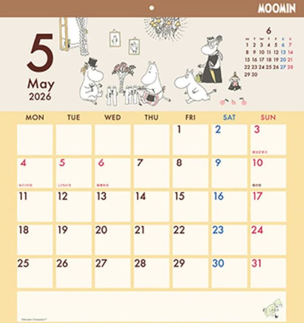 CL-69 姆明 MOOMIN 嚕嚕米 2026年 壁掛式月曆 掛曆 *9/20發售! CL-69,姆明,MOOMIN,嚕嚕米,2026年,壁掛式,月曆,掛曆,ムーミン,2026年,カレンダー