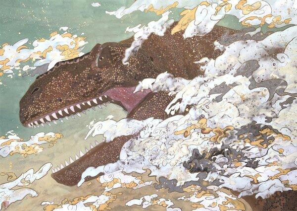 水島篤 作品集 畫集「恐竜日本画帖 恐龍日本畫帖」*4/30發售! 水島篤,作品集,畫集,恐竜,日本,画帖,恐龍,日本,畫帖