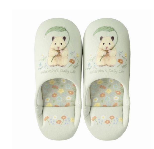 GORILLAND 倉鼠 助六的日常 室內拖鞋 花卉ver. 倉鼠,助六的日常,黃金鼠,波利鼠,熊鼠,韓彬,GOTTE,室內拖,拖鞋