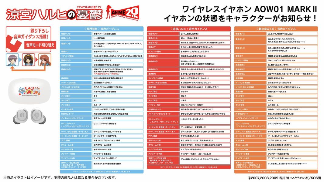 ONKYO 涼宮春日的憂鬱 聯名耳機 AOW01 MARKⅡ【跨境】1021 *2027年1月中旬發售! ONKYO,涼宮春日的憂鬱,聯名耳機,藍芽耳機,AOW01 MARKⅡ,涼宮ハルヒの憂鬱