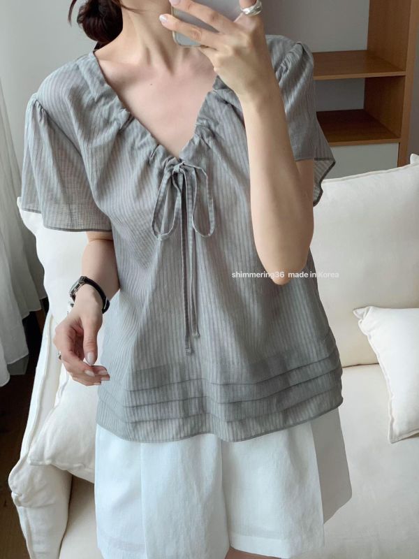 2面穿天絲亞麻上衣 