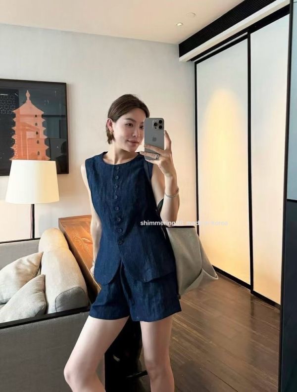 牛仔背心套裝 