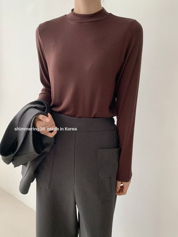 小立領內磨毛上衣 