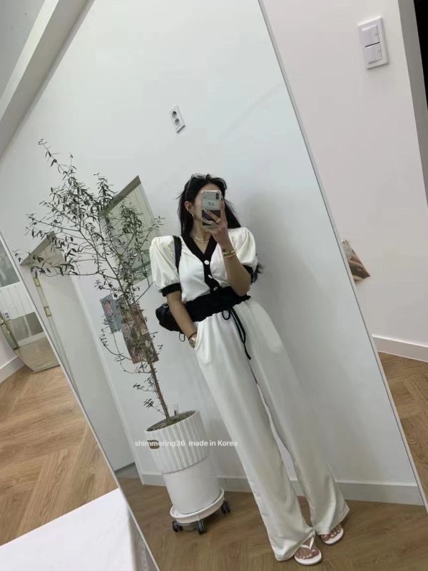 撞色休閒套裝 