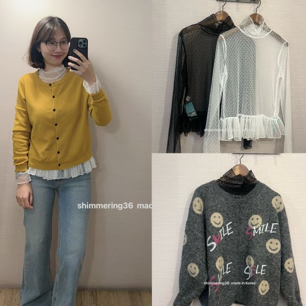 點點蕾絲內搭上衣 