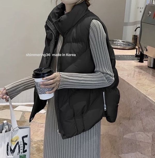 側拉鍊鋪棉背心 