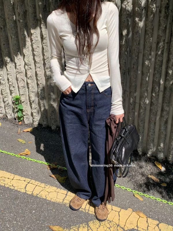 後口袋蝶結牛仔褲 