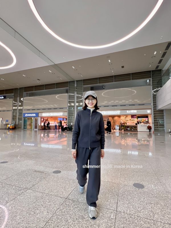 立領拉鏈羊絨針織套裝 