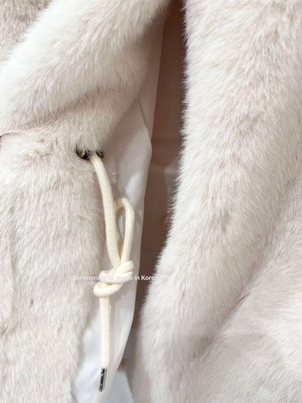 高級水貂毛收腰連帽背心 