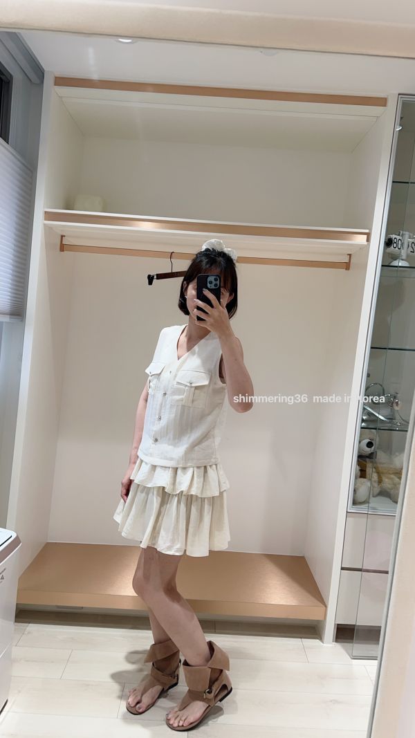 2口袋背心蛋糕裙套裝 