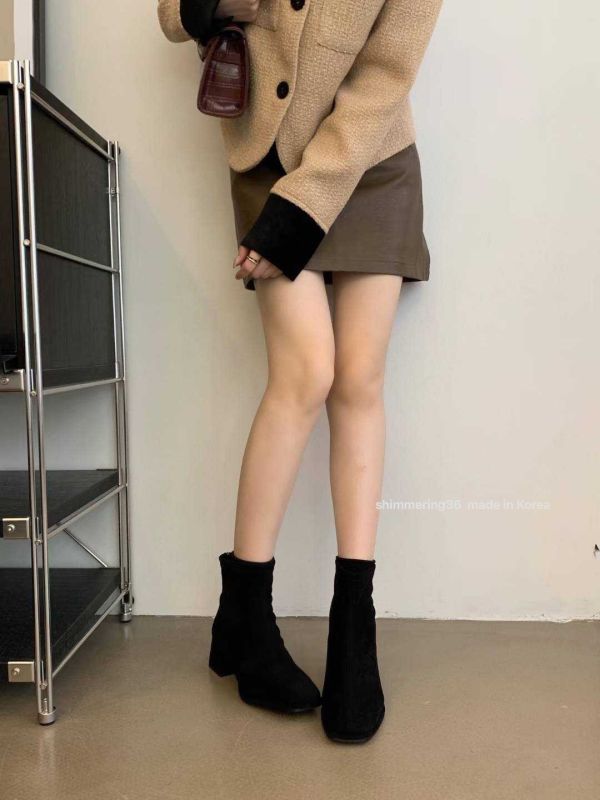 蜜絨後跟靴 