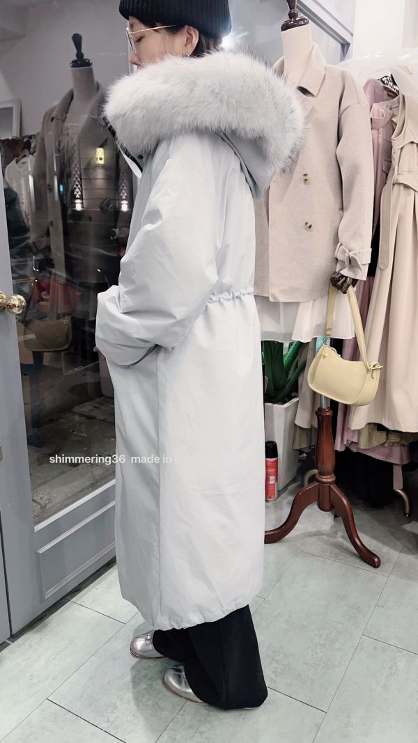 鴨絨90%浣熊毛外套 