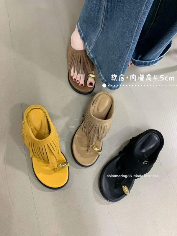 流蘇露趾高級半拖 