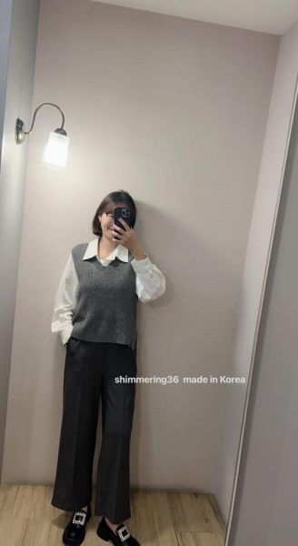 顯瘦彈力直筒西褲 