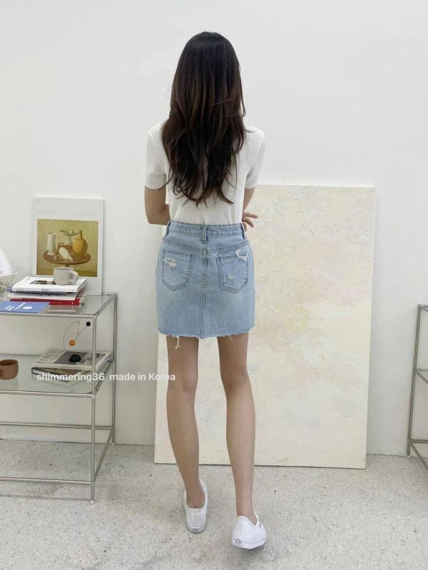 不規則牛仔短裙 
