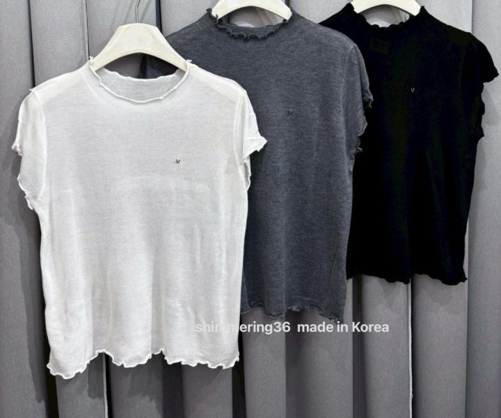 木耳邊百搭針織上衣 