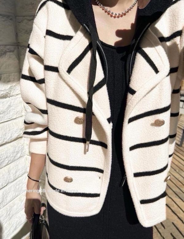 假2件連帽條紋外套（熱賣商品） 