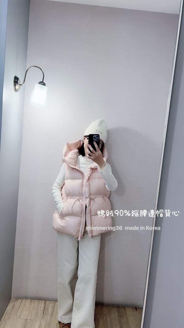 鴨絨90%連帽縮腰背心 