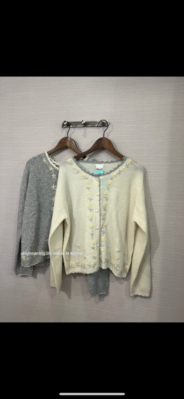 羊毛100%刺繡花外 