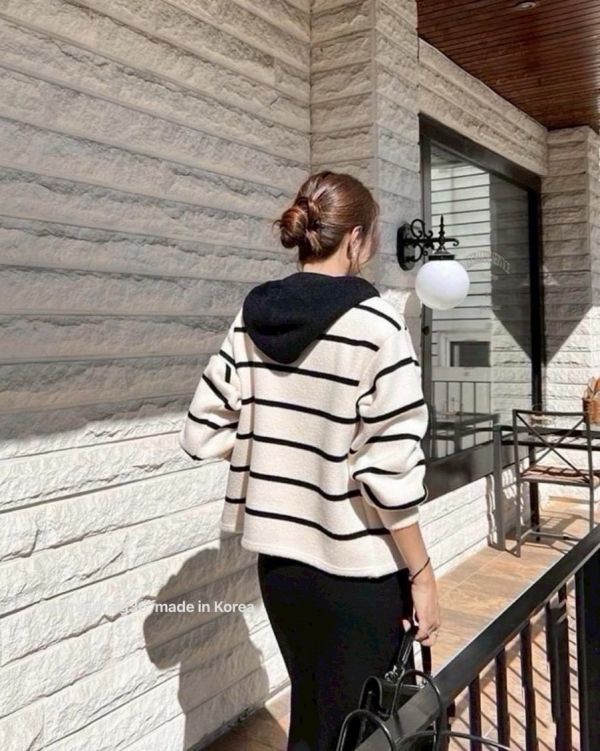 假2件連帽條紋外套（熱賣商品） 