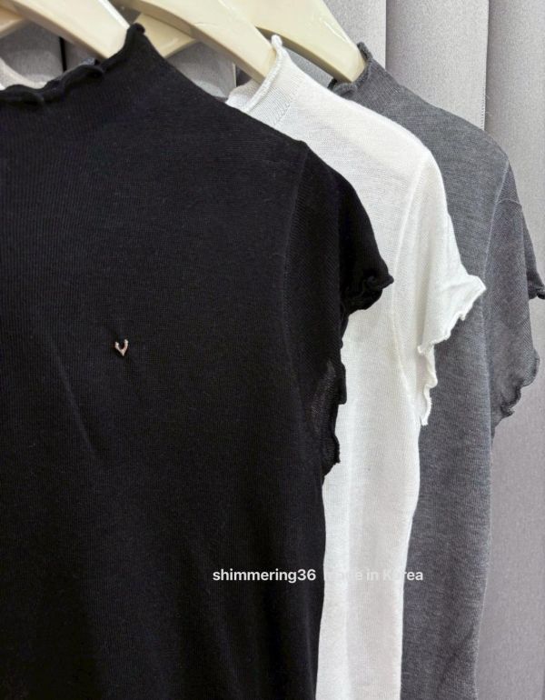 木耳邊百搭針織上衣 