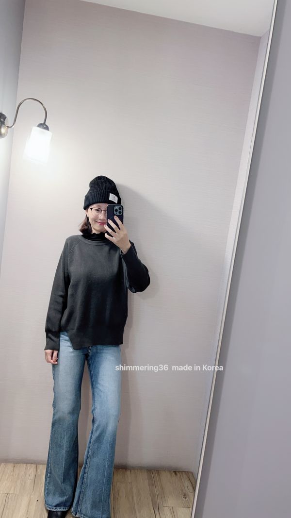 美腿喇叭牛仔褲 