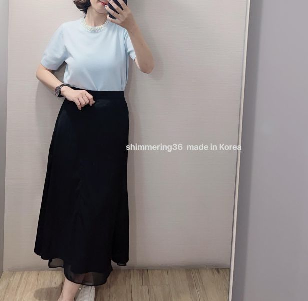 質感修身下紡裙 