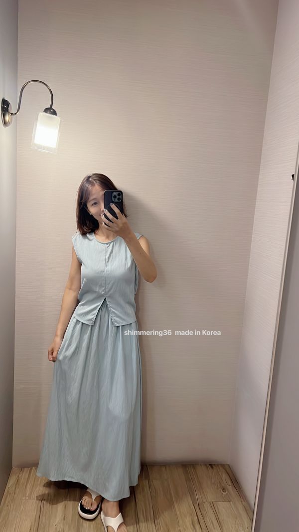 前倒V涼感裙套裝 