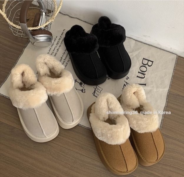 毛毛半拖鞋（附可拆式後勾帶) 