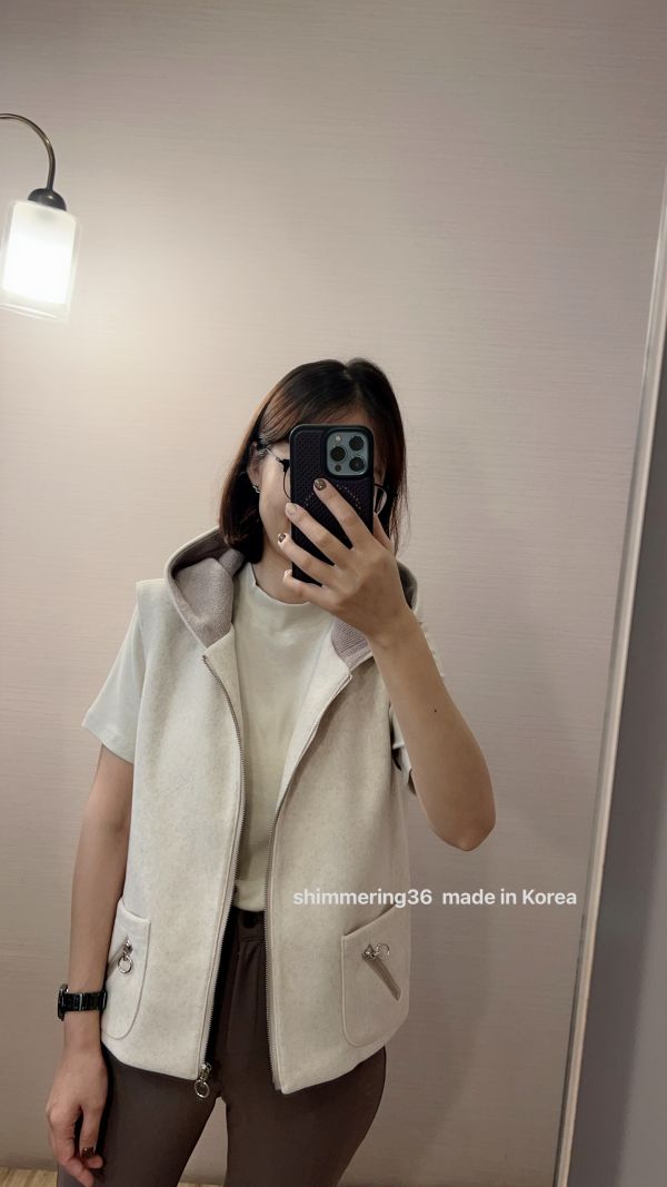 熱賣羊毛70%連帽背心 