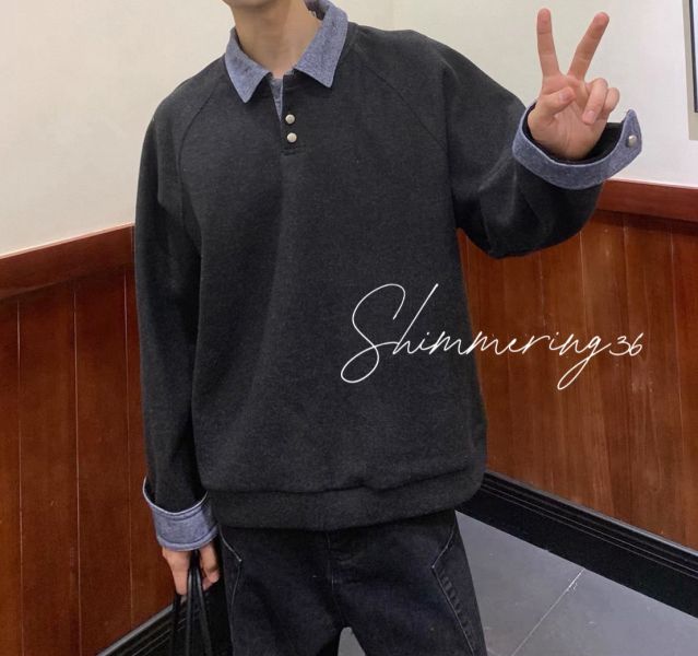 牛仔領刷毛上衣（男女皆可） 