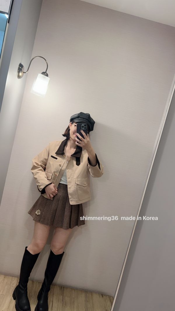 學院風外+百褶裙套裝 