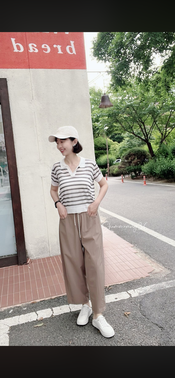 前車線涼感9分褲 