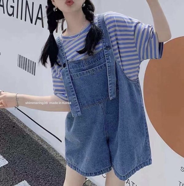 可愛吊帶褲 
