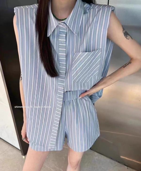 涼感直紋套裝 