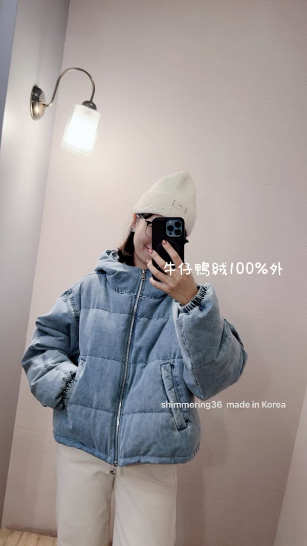 連帽牛仔鴨絨100%外 
