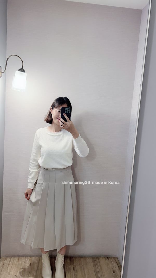 釘珠立體紋路針織上衣 