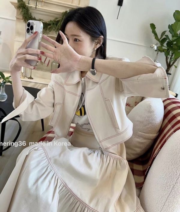 壓線外裙套裝 