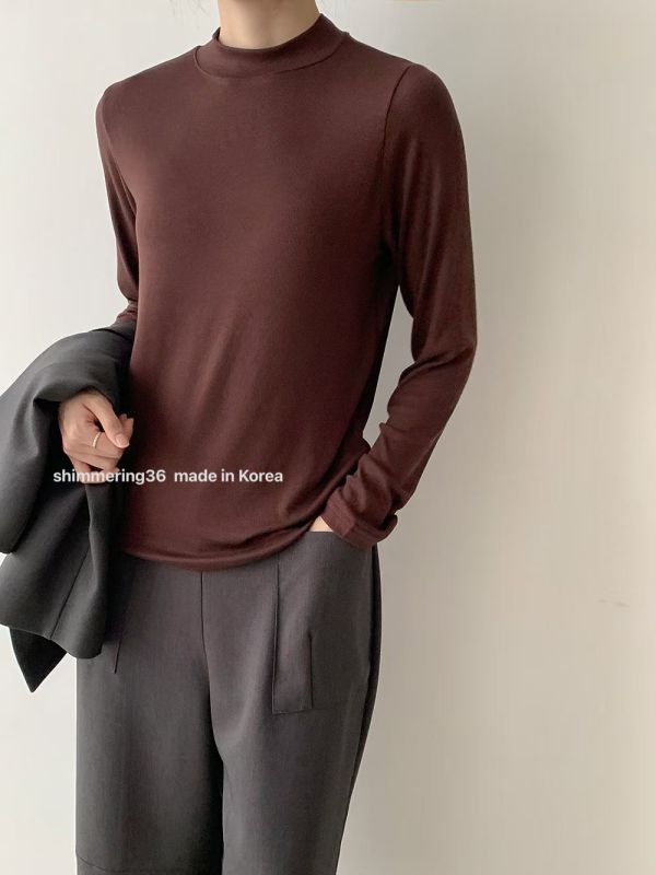 小立領內磨毛上衣 