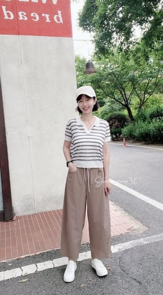 涼感條紋上衣 